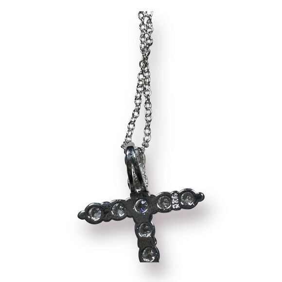 Sterling Silver 925 Cross Necklace Pendant with Crystals‎ from Swarovski - Picture 5 of 6